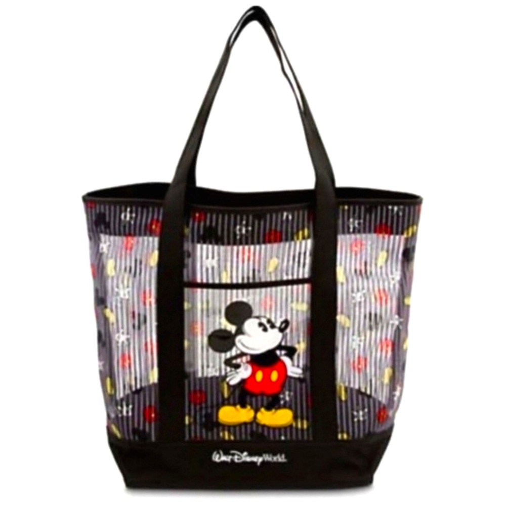 Disney Parks Large Mesh Mickey Mouse Canvas Tote Shoulder Bag